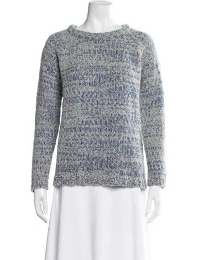 Pre-owned Babaà Wool Tweed Pattern Sweater In Blue