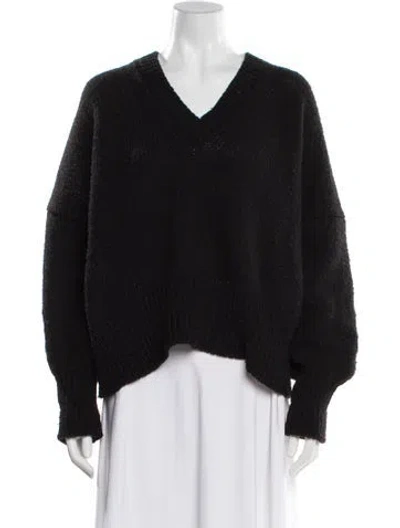 Pre-owned Babaà Wool V-neck Sweater In Black