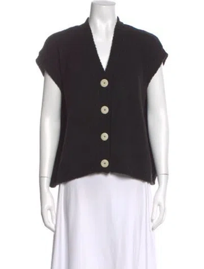 Pre-owned Babaà Wool V-neck Sweater In Black