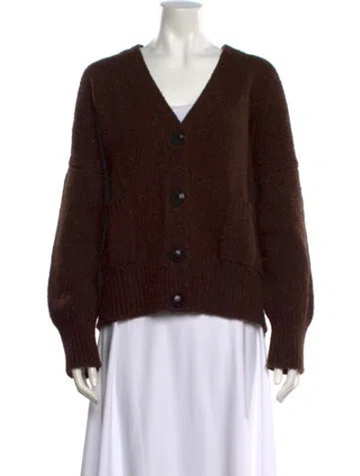 Pre-owned Babaà Wool V-neck Sweater In Brown