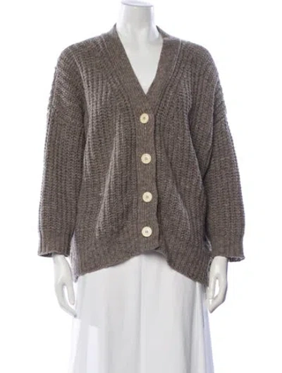 Pre-owned Babaà Wool V-neck Sweater In Brown