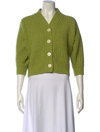 Pre-owned Babaà Wool V-neck Sweater In Green
