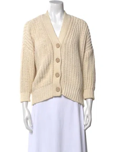 Pre-owned Babaà Wool V-neck Sweater In Neutral