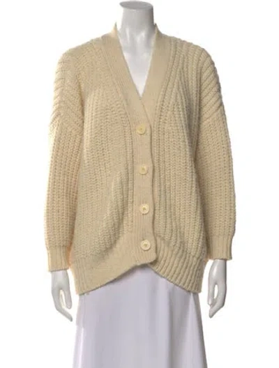 Pre-owned Babaà Wool V-neck Sweater In Neutral
