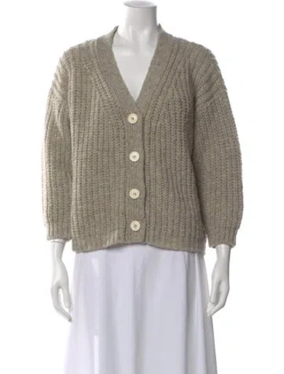 Pre-owned Babaà Wool V-neck Sweater In Neutral