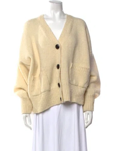 Pre-owned Babaà Wool V-neck Sweater In Neutral