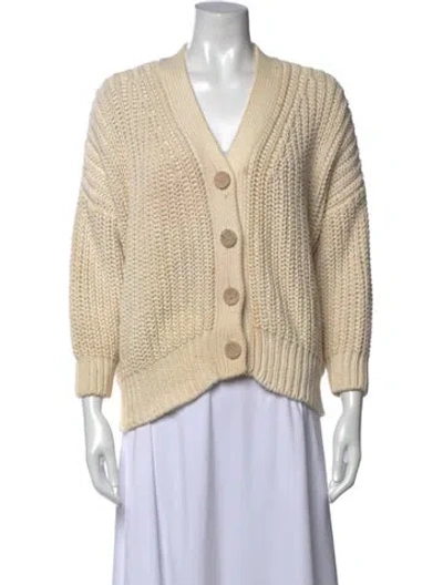 Pre-owned Babaà Wool V-neck Sweater In Neutral