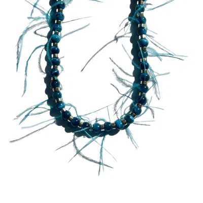 Babaloo Jewelry Women's Blue / Gold Abyss Handcrafted Statement Necklace In Multi