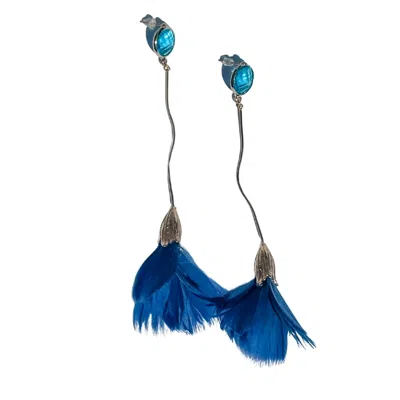 Babaloo Jewelry Women's Blue / Gold Blue Blossom Earrings