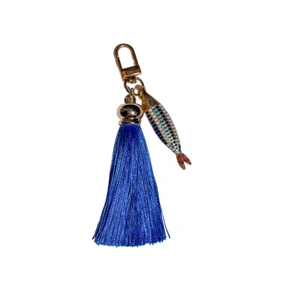 Babaloo Jewelry Women's Blue / Gold Tidal Talisman Tassel Charm In Multi