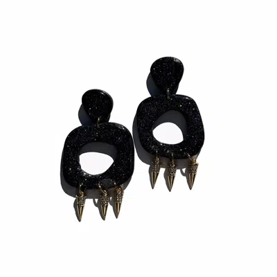 Babaloo Jewelry Women's Gold / Black Midnight Spike Dangle In Multi