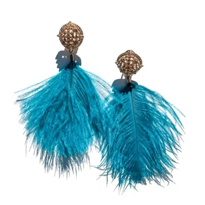 Babaloo Jewelry Women's Gold / Blue Azure Breeze Earrings In Multi