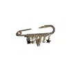 Babaloo Jewelry Women's Gold Safety Pin Charm Brooch