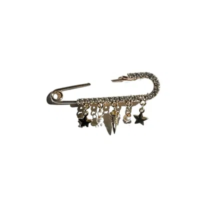 Babaloo Jewelry Women's Gold Safety Pin Charm Brooch