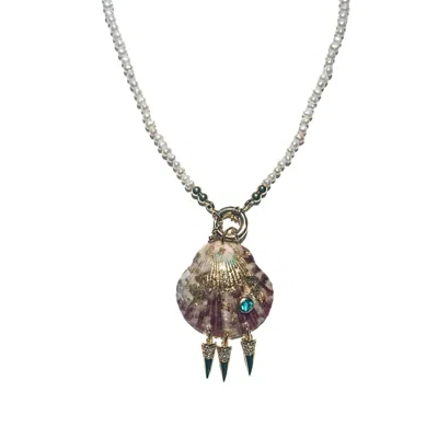Babaloo Jewelry Women's Gold / White / Neutrals Tidal Shell And Pearl Necklace In Multi
