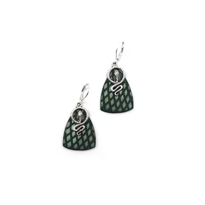 Babaloo Jewelry Women's Green Viper Snake Earrings