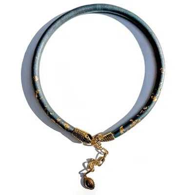 Babaloo Jewelry Women's Handcrafted Viper Choker In Blue