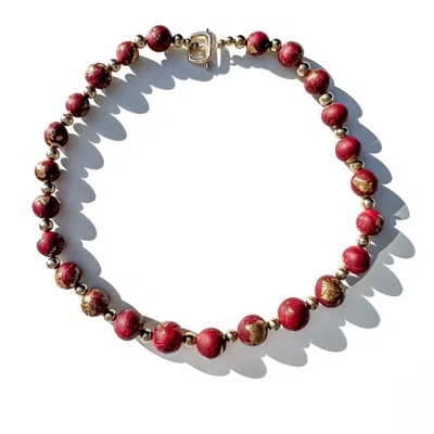 Babaloo Jewelry Women's Red Handrolled Bead Necklace