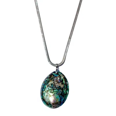 Babaloo Jewelry Women's Silver Abalone Shell Pendant Necklace In Metallic