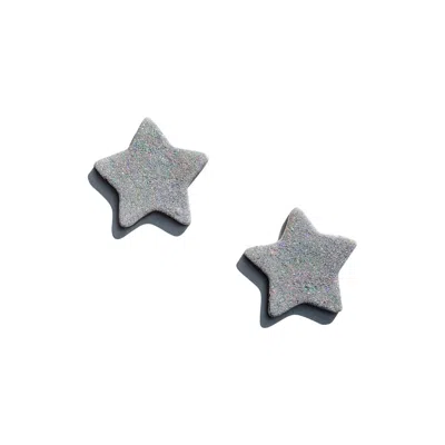 Babaloo Jewelry Women's Silver Glitter Star Stud Earrings