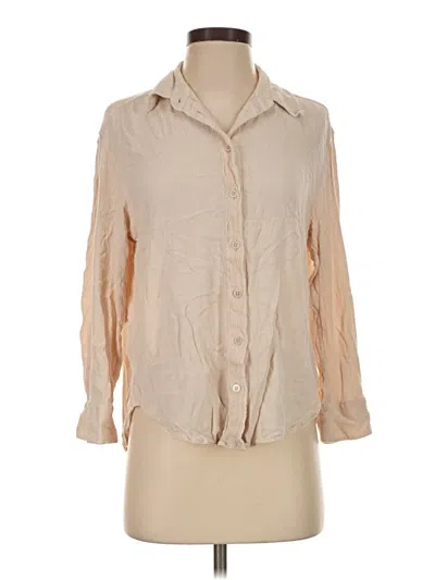 Pre-owned Babaton 3/4 Sleeve Blouse In Tan