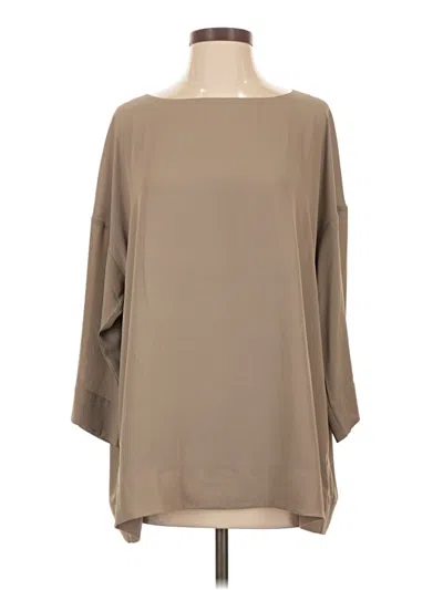 Pre-owned Babaton 3/4 Sleeve Blouse In Tan