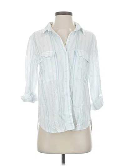 Pre-owned Babaton 3/4 Sleeve Button Down Shirt In Blue