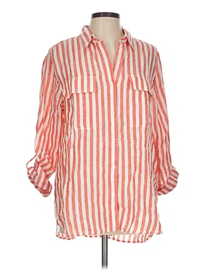 Pre-owned Babaton 3/4 Sleeve Button Down Shirt In Orange