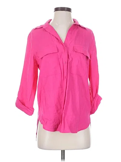 Pre-owned Babaton 3/4 Sleeve Button Down Shirt In Pink