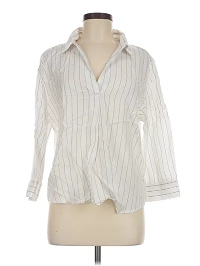 Pre-owned Babaton 3/4 Sleeve Button Down Shirt In White