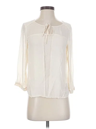 Pre-owned Babaton 3/4 Sleeve Silk Top Ivory Tie Neck Tops