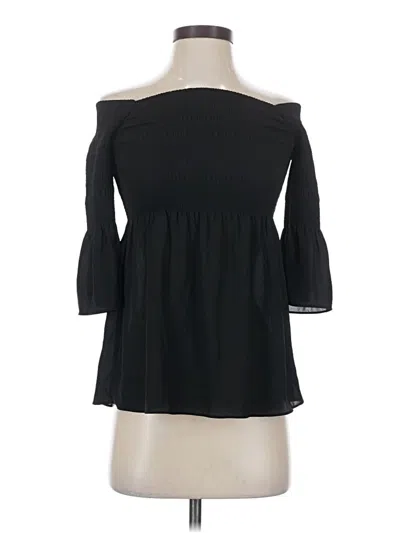 Pre-owned Babaton 3/4 Sleeve Top Black Off The Shoulder Neckline Tops
