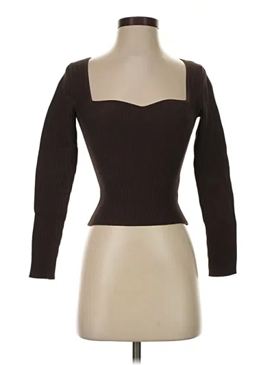 Pre-owned Babaton 3/4 Sleeve T-shirt In Brown