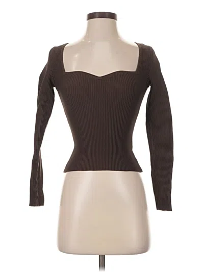Pre-owned Babaton 3/4 Sleeve T-shirt In Brown