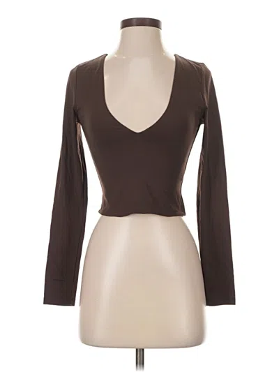 Pre-owned Babaton 3/4 Sleeve T-shirt In Brown