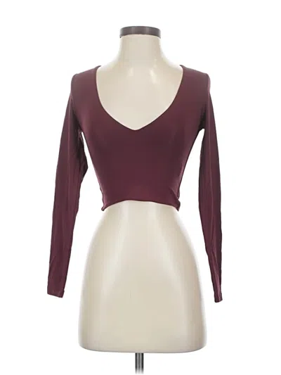 Pre-owned Babaton 3/4 Sleeve T-shirt In Burgundy