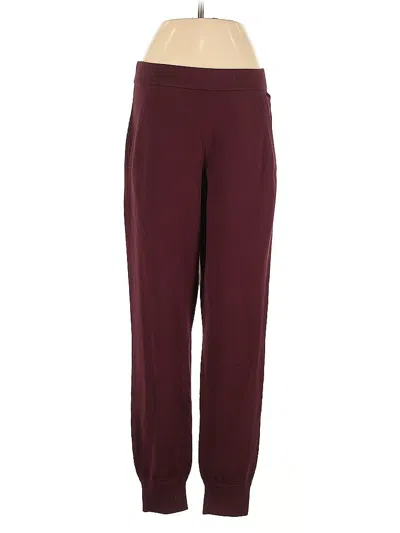 Pre-owned Babaton Active Pants In Burgundy