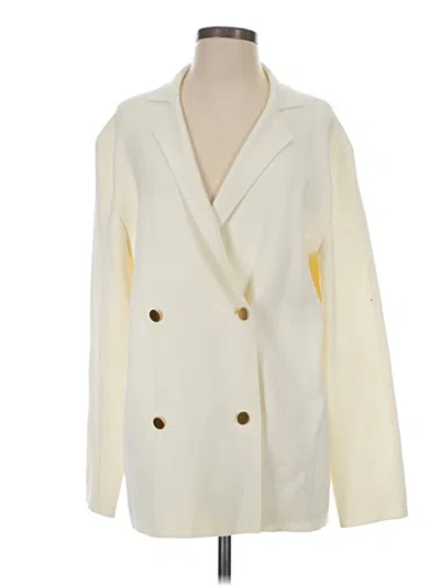 Pre-owned Babaton Blazer Jacket In White