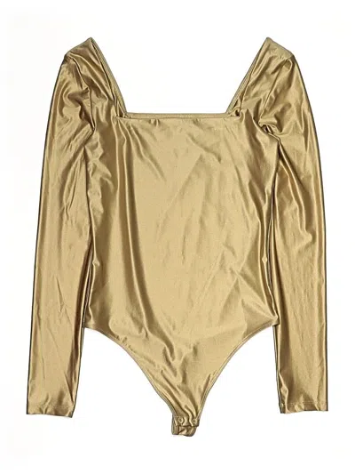 Pre-owned Babaton Bodysuit In Gold