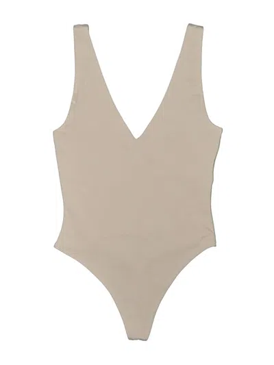 Pre-owned Babaton Bodysuit In Tan
