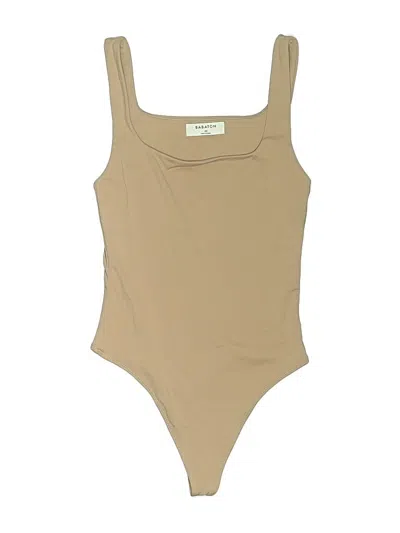 Pre-owned Babaton Bodysuit In Tan