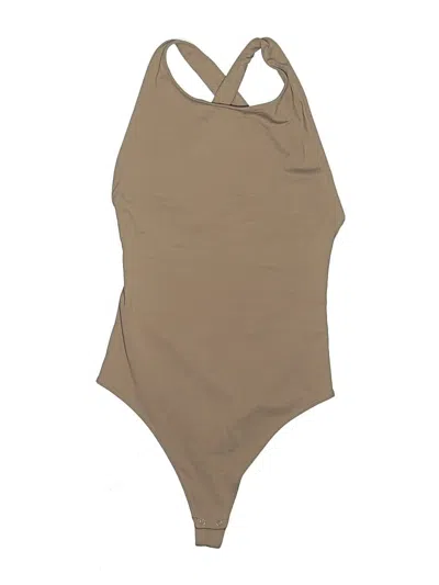 Pre-owned Babaton Bodysuit In Tan