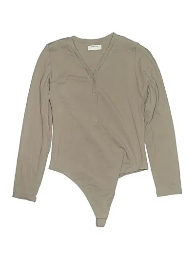 Pre-owned Babaton Bodysuit In Tan
