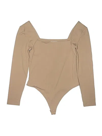 Pre-owned Babaton Bodysuit In Tan