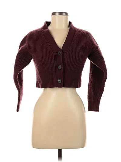 Pre-owned Babaton Cardigan Sweater In Burgundy