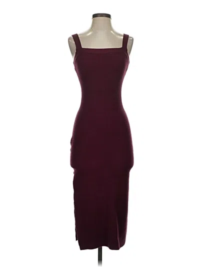 Pre-owned Babaton Casual Dress In Burgundy