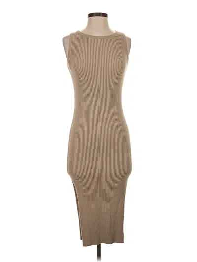 Pre-owned Babaton Casual Dress In Tan