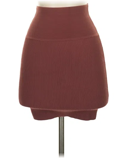 Pre-owned Babaton Casual Skirt In Burgundy