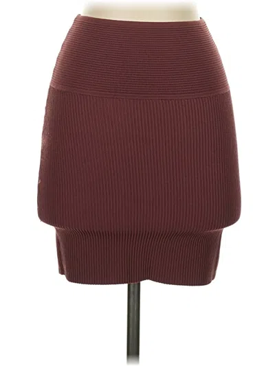 Pre-owned Babaton Casual Skirt In Burgundy