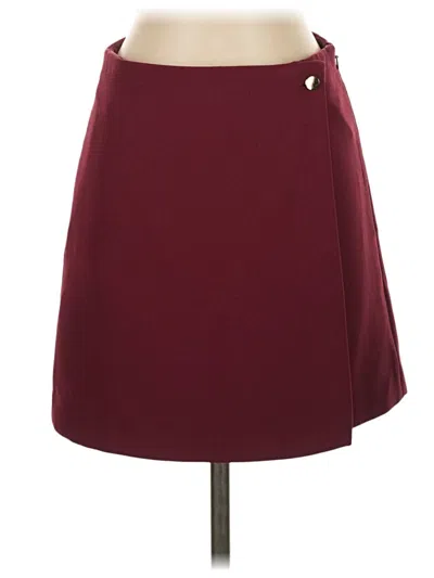 Pre-owned Babaton Casual Skirt In Burgundy